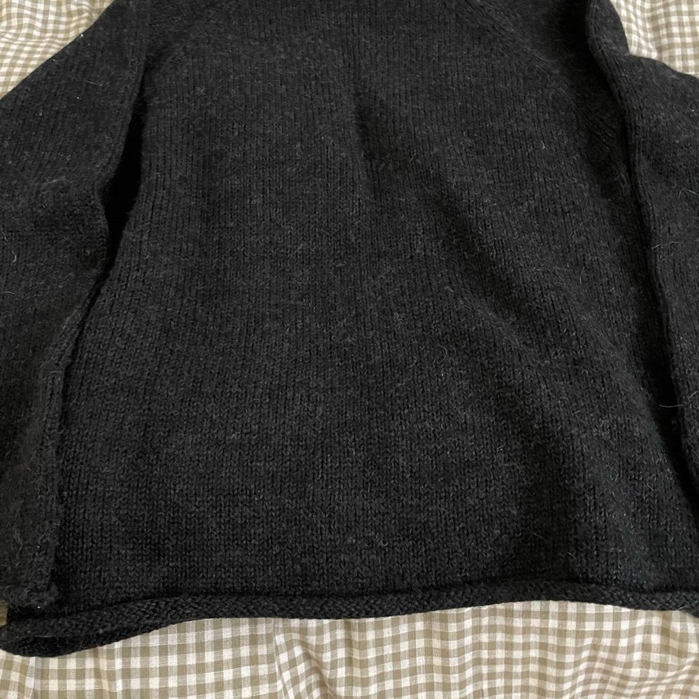 J. Crew Charcoal roll mock neck raglan sleeve wool knit Sweater